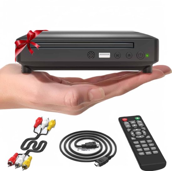 Mini DVD Speler voor TV met HDMI en AV, Full HD 1080P Ondersteuning, Regionale Vrijheid zonder Blu-ray Ondersteuning