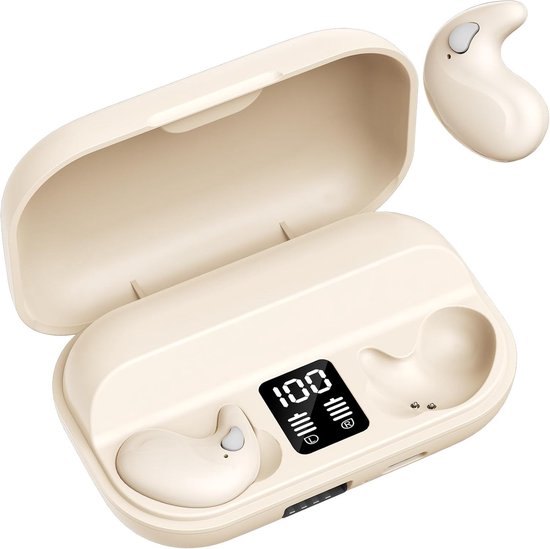 Mini Onzichtbare Kleinste Koptelefoon Bluetooth In Ear Draadloos voor het Slapen Wireless Sleep Earbuds Noise Cancelling Koptelefoon voor Kleine Oren Slaapkoptelefoon Zijslapers Huidskleur van Merkloos