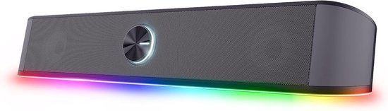 Mini soundbar - Grijs - 12W - Compacte pc-speaker met RGB-verlichting - Voor dagelijks gebruik