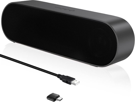 Mini soundbar - Grijs - Draagbare USB-luidspreker - Compact ontwerp voor computer en telefoon
