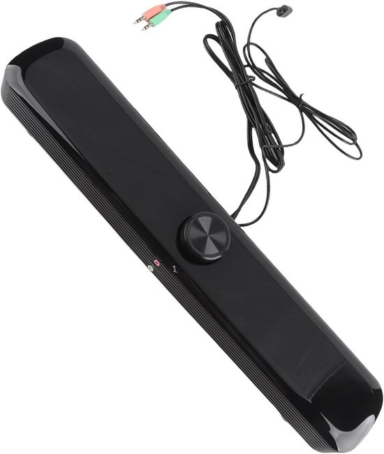 Mini Soundbar - PC Luidspreker Subwoofer - Muziek Luisteren - Dubbele Subwoofer - 48 x 12 x 9 cm - Zwart