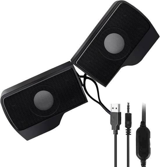 Mini Soundbar - PC Luidspreker - Verrijk Je Geluid - Clip-on Ontwerp - 2.0 Stereo - Zwart