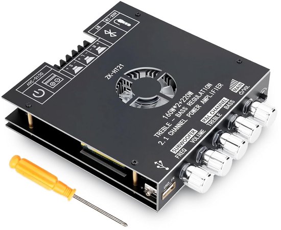 Mini soundbar - Zwart - 2.1-kanaals - 160W+220W Subwoofer - Bluetooth Versterkermodule voor Thuisbioscoop