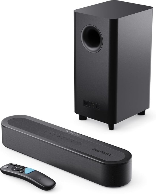 Mini soundbar - Zwart - 40,5 x 9 x 6,2 cm - 2.1 Soundsysteem met Subwoofer - Voor Televisie en PC