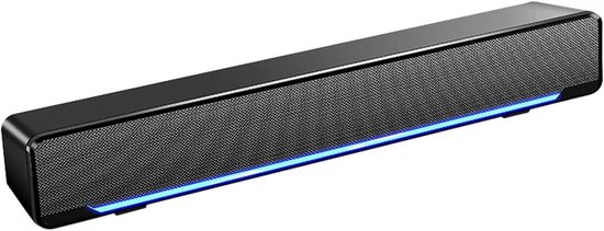 Mini soundbar - Zwart - Compact formaat - Kunststof behuizing - Voor pc, laptop en mobiele apparaten