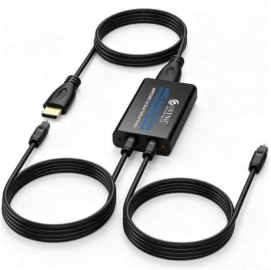Mini soundbar - Zwart - eARC/ARC HDMI naar 2 Optische Uitgangen - Audio Converter voor Thuisbioscoop