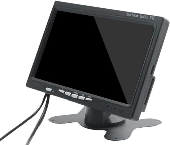 Mini TV Monitor - Draagbaar LCD Scherm - Entertainment Onderweg - Dubbele Video Input - 7 Inch HD - Zwart