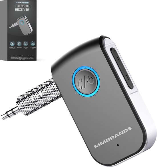 MM Brands Bluetooth Receiver - BT 5.3 - 3.5MM AUX - Bluetooth Ontvanger - Handsfree Bellen - Bluetooth Audio Receiver - Bluetooth Auto via AUX van MM Brands