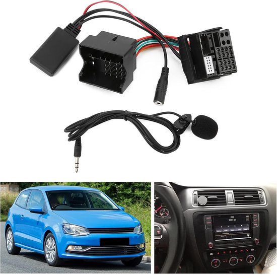 Mmgoqqt - 12-pins Bluetooth AUX-IN stereo-audioadapter met microfoon - voor Peugeot 207 307 407 308 van Mmgoqqt