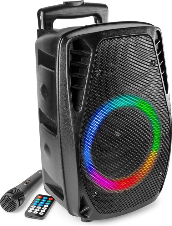 Mobiele geluidsinstallatie - Fenton FT8LED-MK2 met Bluetooth en microfoon - 300W van MOB