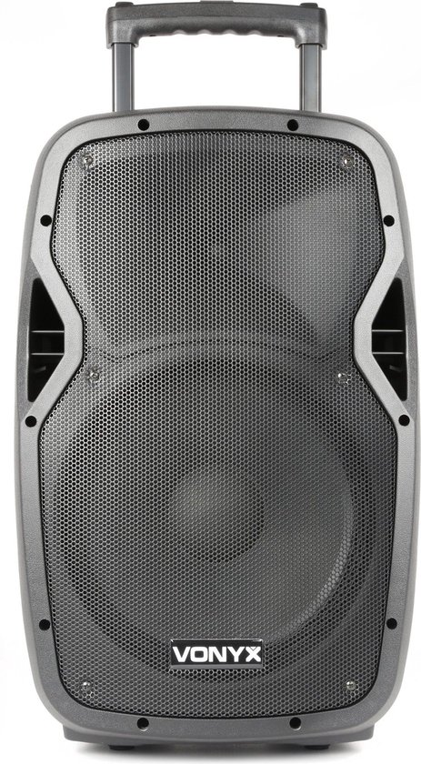 Mobiele party speaker - Vonyx AP1200PA - 600 Watt - partybox met 2 microfoons - Bluetooth - USB - SD van MOB