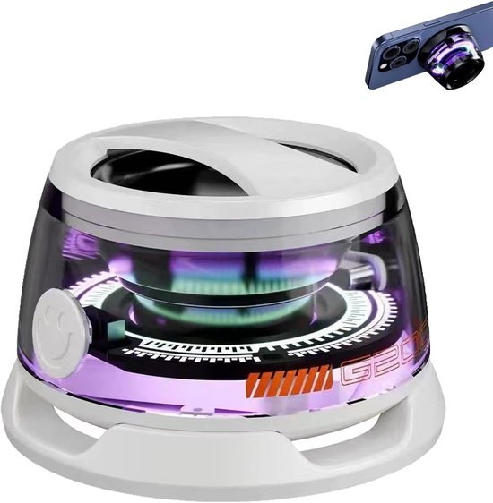 Mobiele telefoonhouder met multifunctionele magneet Bluetooth-luidspreker geschikt voor Magsafe-luidspreker, mini-luidspreker voor mobiele telefoon met veelkleurige RGB-lampjes, IP67 waterdicht, magnetische luidspreker