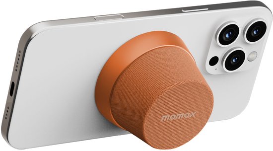MOMAX 1-Vibe Go Magnetische Bluetooth Speaker – Draagbaar, TWS, IPX6 en 12 uur Accuduur – Oranje