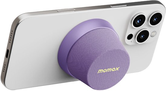 MOMAX 1-Vibe Go Magnetische Bluetooth Speaker – Draagbaar, TWS, IPX6 en 12 uur Accuduur – Paars