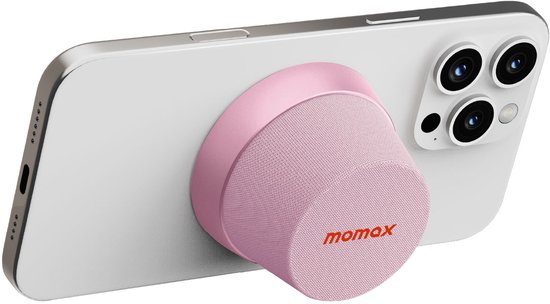 MOMAX 1-Vibe Go Magnetische Bluetooth Speaker – Draagbaar, TWS, IPX6 en 12 uur Accuduur – Roze