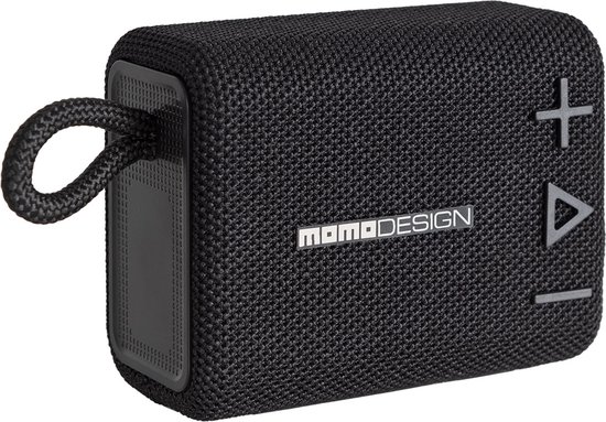 Momo Design Bluetooth Speaker - Draadloze speaker - Muziekbox Draadloos - Draagbaar - 10 m bereik - Tot 20 uur batterijduur - Vermogen 5W - Inclusief batterij en Type-C-oplaadkabel - Zwart van Momo