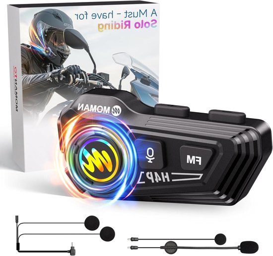 Motorfiets Headset - Motorhelm Speaker - Veilig Rijden - Wireless 5.3 - 1000 mAh Batterij - Zwart