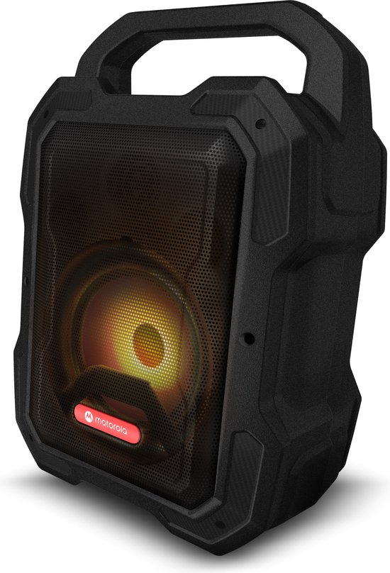 Motorola Sound ROKR 800 Bluetooth Speaker - 20-Uur Afspeeltijd - FM-Radio - Gekleurde LED-Verlichting - DC, USB, AUX, en MIC Aansluitingen - True Wireless Technologie - Zwart van Motorola