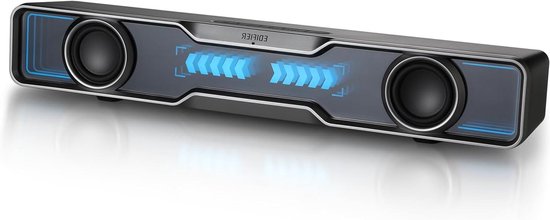 Multimedia Soundbar - Desktop Speaker PC Speaker - Muziek en Films Luisteren - Dynamische Lichteffecten - 52 Millimeter Drivers - Zwart