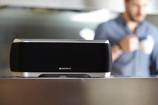 MUSAIC MP10 Wireless Multiroom Music Player / Premium Multiroom Speaker - Bluetooth - Wi-Fi - 60W - 230V (netstroom) - Zwart-Zilver van Merkloos