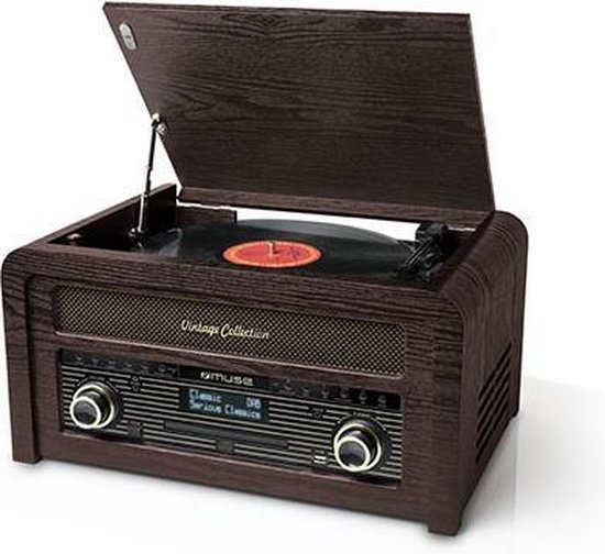 Muse MT-115DAB - Vintage muziekcenter met DAB+, radio, CD- platenspeler en Bluetooth van Muse