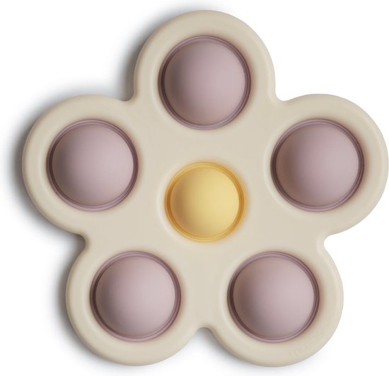 Mushie - Popi It Bloem - Sensorische Siliconen Speelgoed - Activiteiten speelgoed - Soft Lilac van Mushie