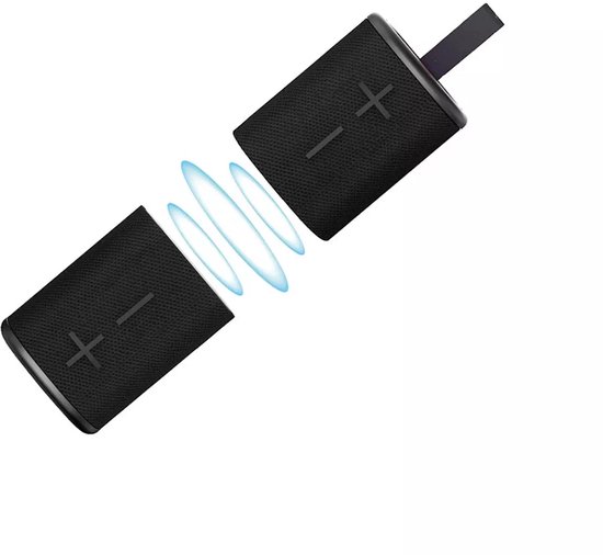 Musthavz 2-in-1 True Wireless Stereo Bluetooth 5.3 Speaker - 2x10W Draadloze Muziekbox - IPX5 Waterbestendig - 2.000 mAh Batterij - Zwart van Merkloos