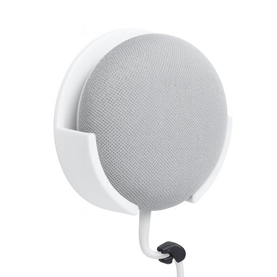Muurbeugel geschikt voor Google Nest Mini 2 Wallmount – Stevige en strakke houder voor elke ruimte – Wit - Wandhouder compatibel met Google Nest Hub (2e generatie) – Muurbeugel / wall mount – Wit – Standaard houder voor smart display van WISE GOODS