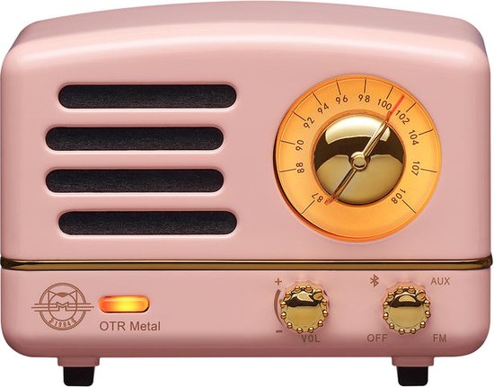 MUZEN OTR Metal - Draagbare FM-radio Bluetooth luidspreker - Roze van MUZEN