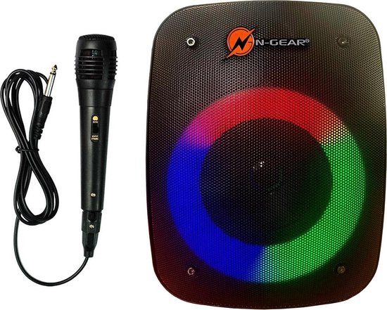 N-GEAR LGP 4 Studio - Draadloze Bluetooth Party Speaker - Karaoke Set - 1 Microfoon - Discoverlichting van N-GEAR