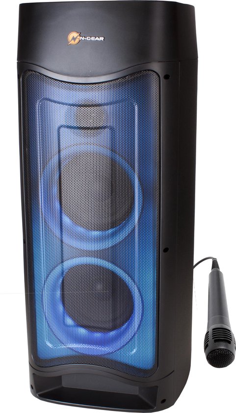 N-GEAR LGP 52 - Draagbare Bluetooth Party Speaker - Karaoke Set - 1 Microfoon - Discoverlichting van N-GEAR
