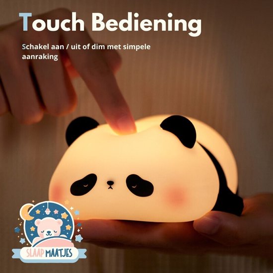 Nachtlampje kinderen Panda - Baby Nachtlampje - Met touch functie - Veilig voor kinderen - USB Oplaadbaar - Dimbaar - LED - Slaap Maatjes van N/A