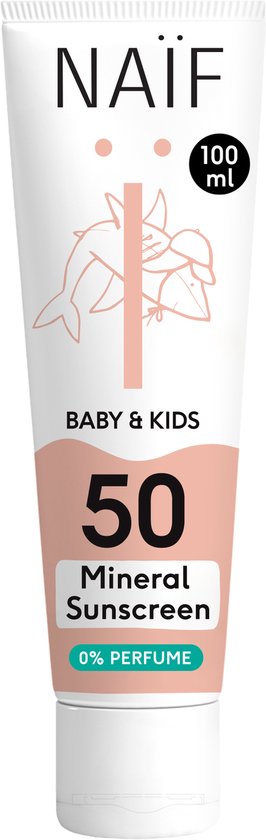 Naïf - Minerale Zonnebrand crème - Baby's & Kinderen - 0% parfum - SPF50 - 100ml van Naïf