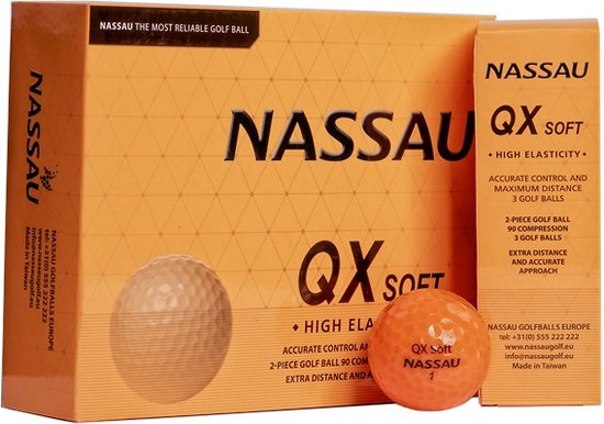 Nassau QX Soft - Golfballen - 12 stuks - Oranje van Nassau