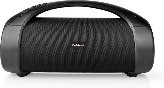 Nedis Bluetooth Party Boombox - 6 uur - 2.0 - 50 W - Media afspeelmogelijkheden: AUX / USB - IPX5 - Koppelbaar - Handgreep - Feestverlichting - Zwart van Nedis
