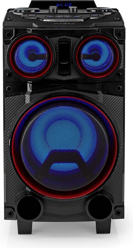 Nedis Bluetooth Party Speaker - Maximale batterijduur: 6.5 uur - 120 W - Handgreep - Feestverlichting - Equalizer - Zwart van Nedis