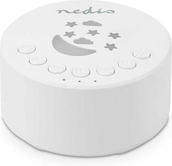 Nedis White Noise Machine - 18 Sound Options - 1 W - Maximale batterijduur: 18 uur - Dimbaar Licht - Tijdschakelaar - Wit van Nedis