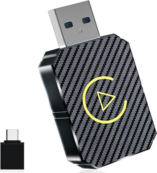 NEOVSUNY Draadloze Carplay adapter, 2025 upgrade draadloze Android auto-adapter, 2-in-1 draadloze Carplay Auto Stick compatibel, plug & play, compatibel met auto's vanaf 2016 en iOS 10+ van Merkloos