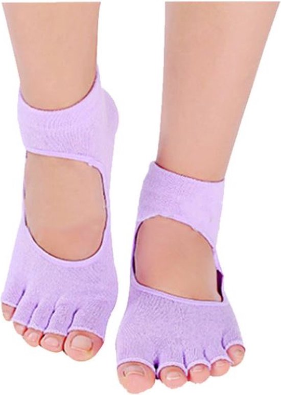 New Age Devi - Teen sokken - Lila - sport - fitness - pilates - yoga - anti slip - slijtvast - ademend van New Age Devi