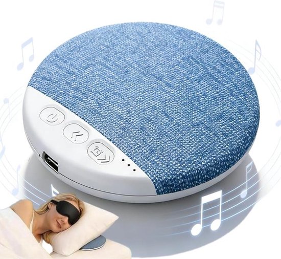 Nieuwe Bluetooth-luidspreker voor onder het kussen (2026) – Met white noise-functie – Voorzien van microvezelmateriaal en Bluetooth 5.4-technologie – Geschikt voor zijslapers – Beengeleidingstechnologie (Blauw x1) – Ultradun (1,1 cm)