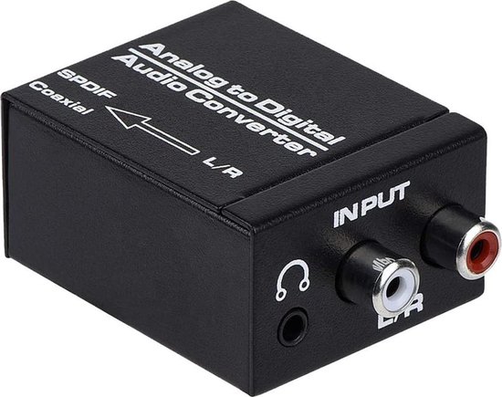 NÖRDIC SGM-148 Analoog naar digitaal audio converter - 48 kHz Audio Adapter voor Toslink naar RCA L/R - Zwart