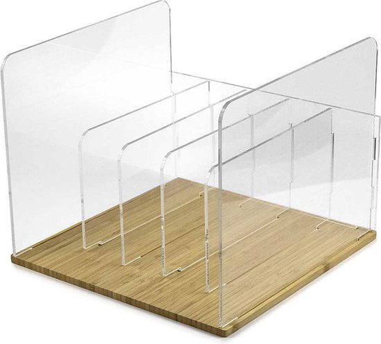 NorStone Vinyl LP Rack versterkt plexiglas en bamboo 325 x 262 x 325 mm (W x H x D) per stuk van NorStone