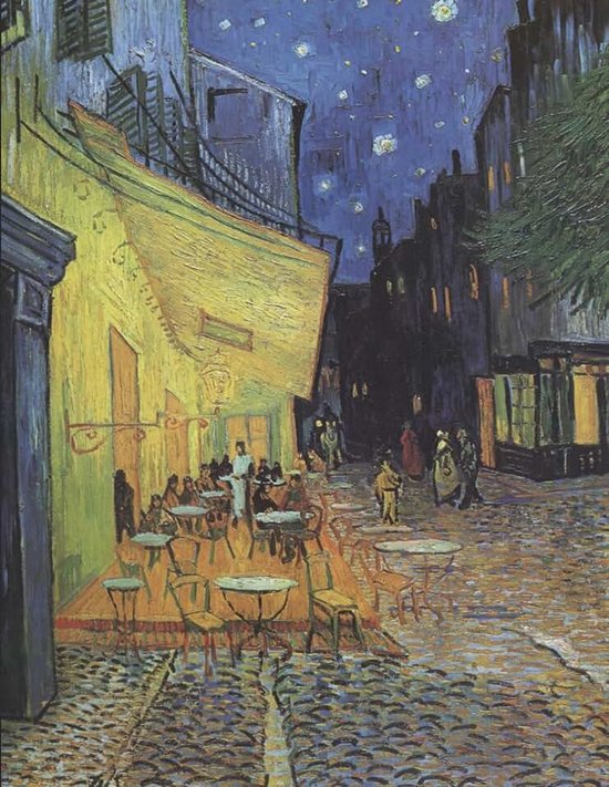 Notebook College Ruled: Café Terrace at Night by Vincent van Gogh: Aesthetic Fine Art Notebook - 120 Pages, 8.5 x 11 - Wide Lined Journal for School, College, Office & Work