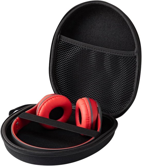 Nylon Hoofdtelefoon Case, Universele Grootte, Compatibel met Sony MDR-XFB950BT, MDRZX310, COWIN E7, Bose QC25, Grado SR80 Zwart