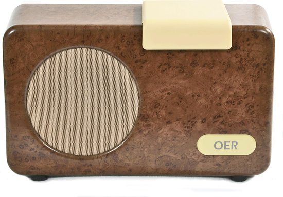 OER Muziekspeler Speciaal voor Ouderen met Dementie (OER Radio) – Zelfstandige Radio Bediening Met 1 Knop en Herkenbare Retro Vormgeving – Dementie Hulpmiddel - Dementieradio - Stevig - 4GB Geheugen – Houten van OER.