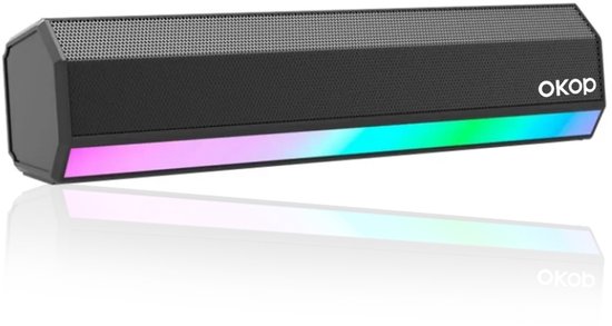 OKOP Soundbar voor TV - Draadloos - LED RGB licht - Hoogwaardig geluid - Film, Muziek & Games van OKOP