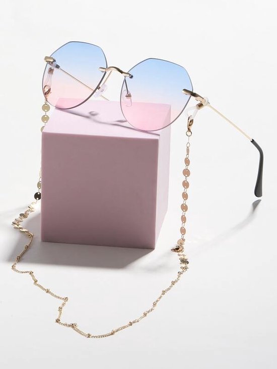 Ombre-lens Randloze zonnebril met glazen ketting van OM