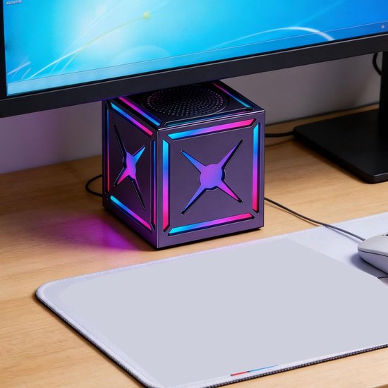 Oneay Mini Bluetooth-speaker 5W - Draagbare speaker met helder HiFi-geluid, RGB-verlichting en compact design - Ideaal voor reizen, wandelen, fietsen en als cadeau - Zwart