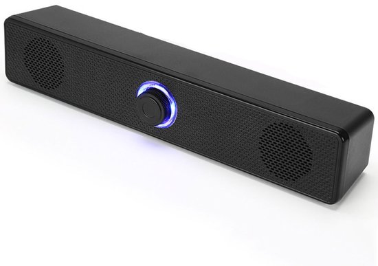 Oneay PC Luidsprekers Soundbar met Bluetooth & USB – Computerluidsprekers met LED Volumeknop – 2.0 Stereo USB + 3,5mm – Compacte Gaming Speaker voor Desktop, Laptop & Monitor – Zwart van Merkloos