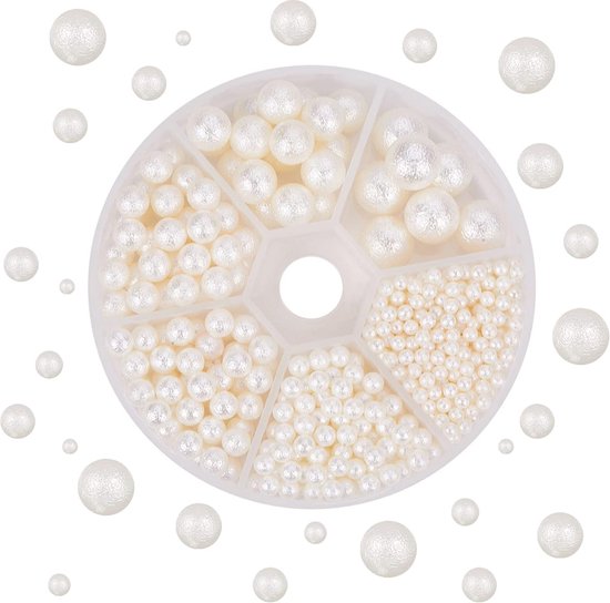 Ongeboorde matte stijl ronde acryl kralen - 800 stuks in gemengde maten voor decoratie van PandaHall